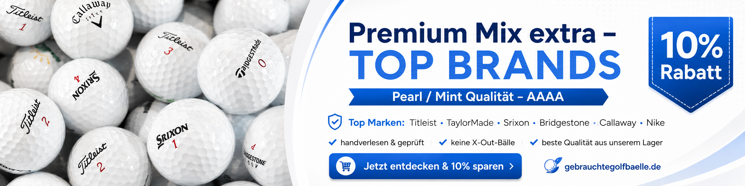 10% Rabatt Golfbälle Premium Mix extra